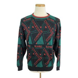 Vintage Robert's Sweater Sz Small Medium ? Acrylic Novelty Olympic Summer Energy